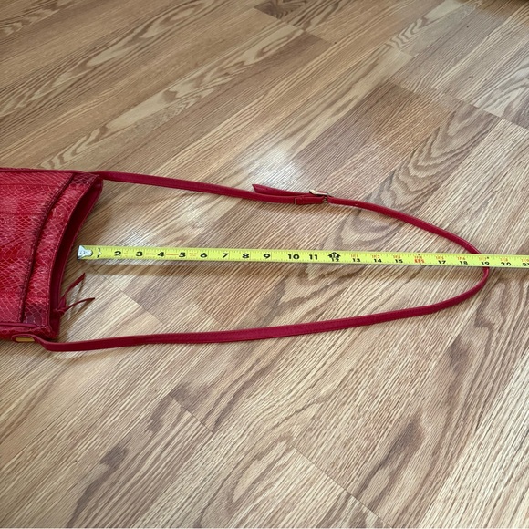 Vintage‎ Ganson cherry Red Snakeskin Shoulder Bag - Picture 10 of 12